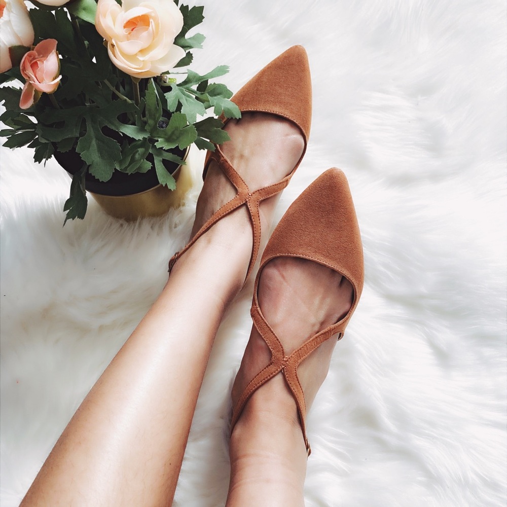 Forever 21 flat nude shoes strap 🌸